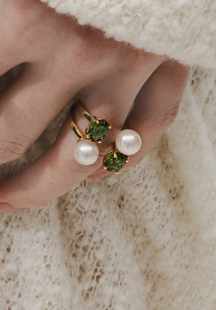 GIOIA DOUBLE Green Tourmaline RING
