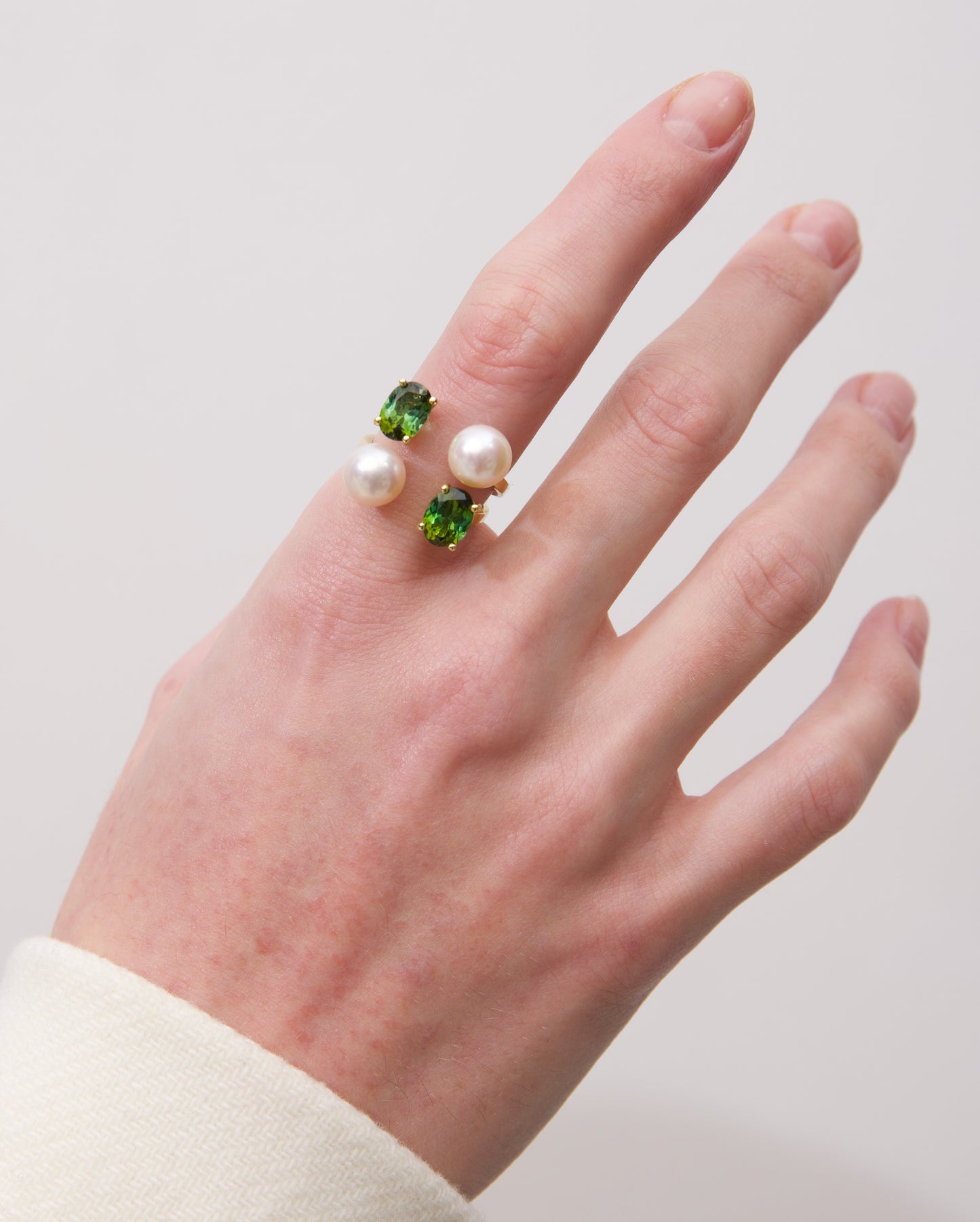 GIOIA DOUBLE Green Tourmaline RING