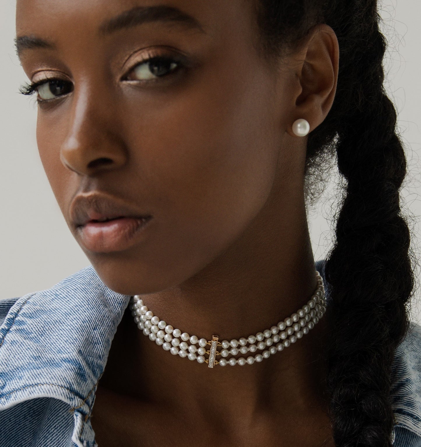 Divina 3 Row Pearl Necklace