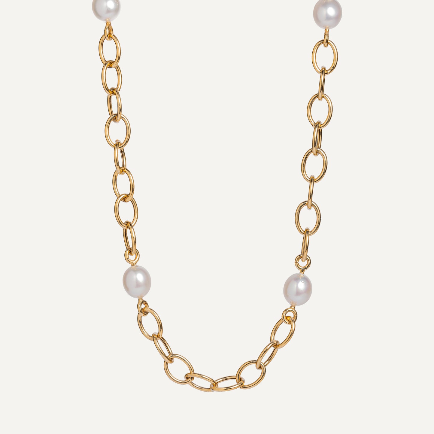 Thick Chain Pearl Necklace