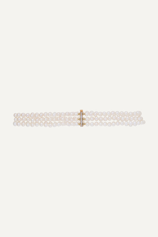 Divina 3 Row Pearl Necklace
