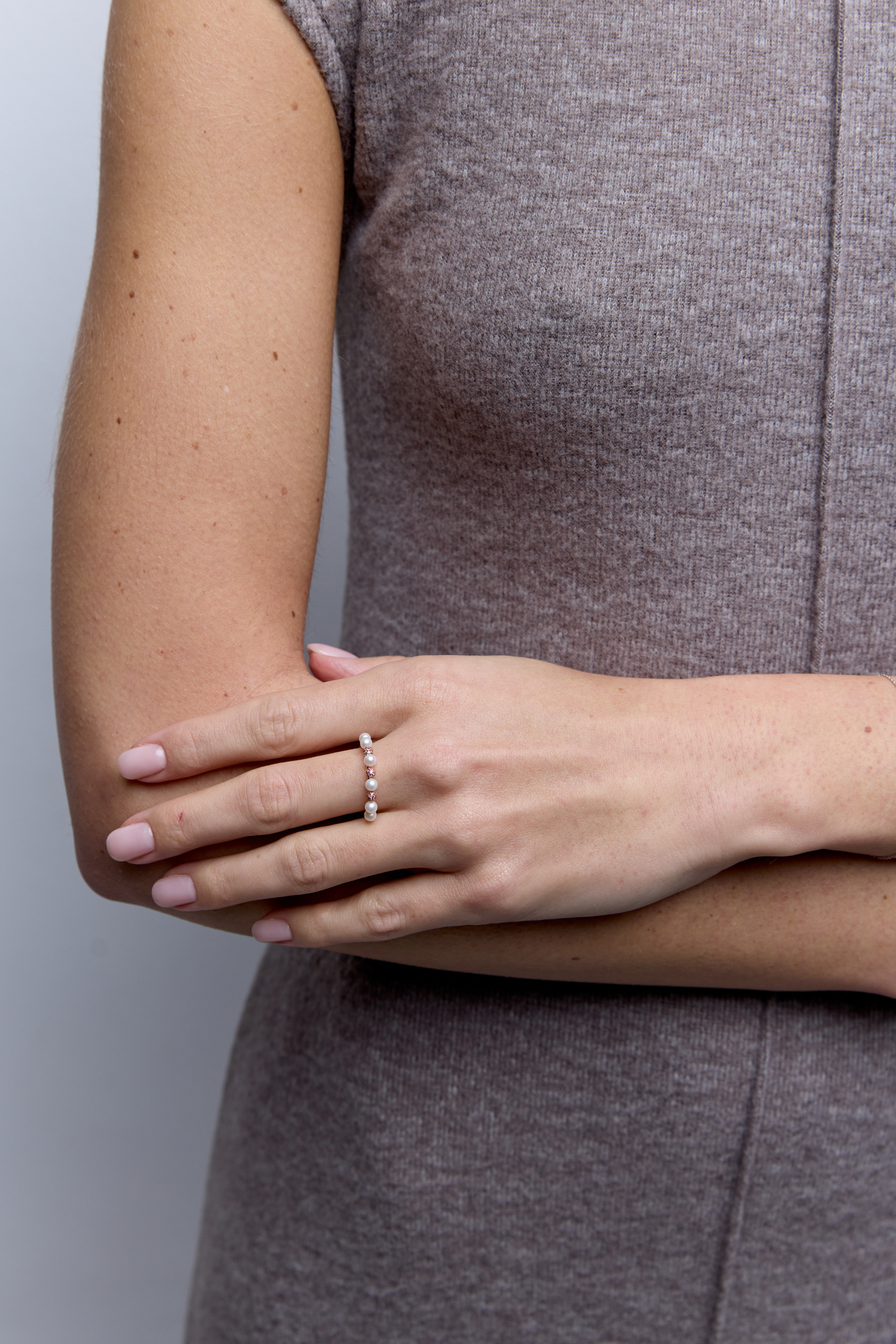 PINK QUARTZ BALL RING