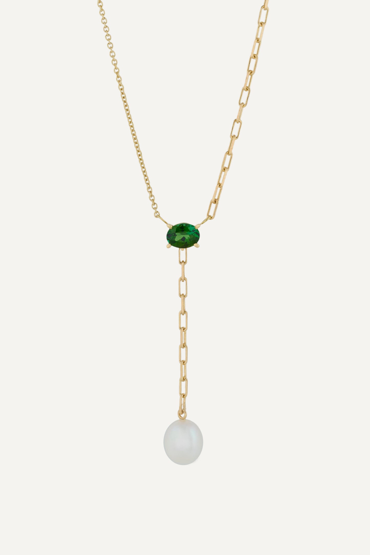 Gioia Green Tourmaline Lariat Necklace