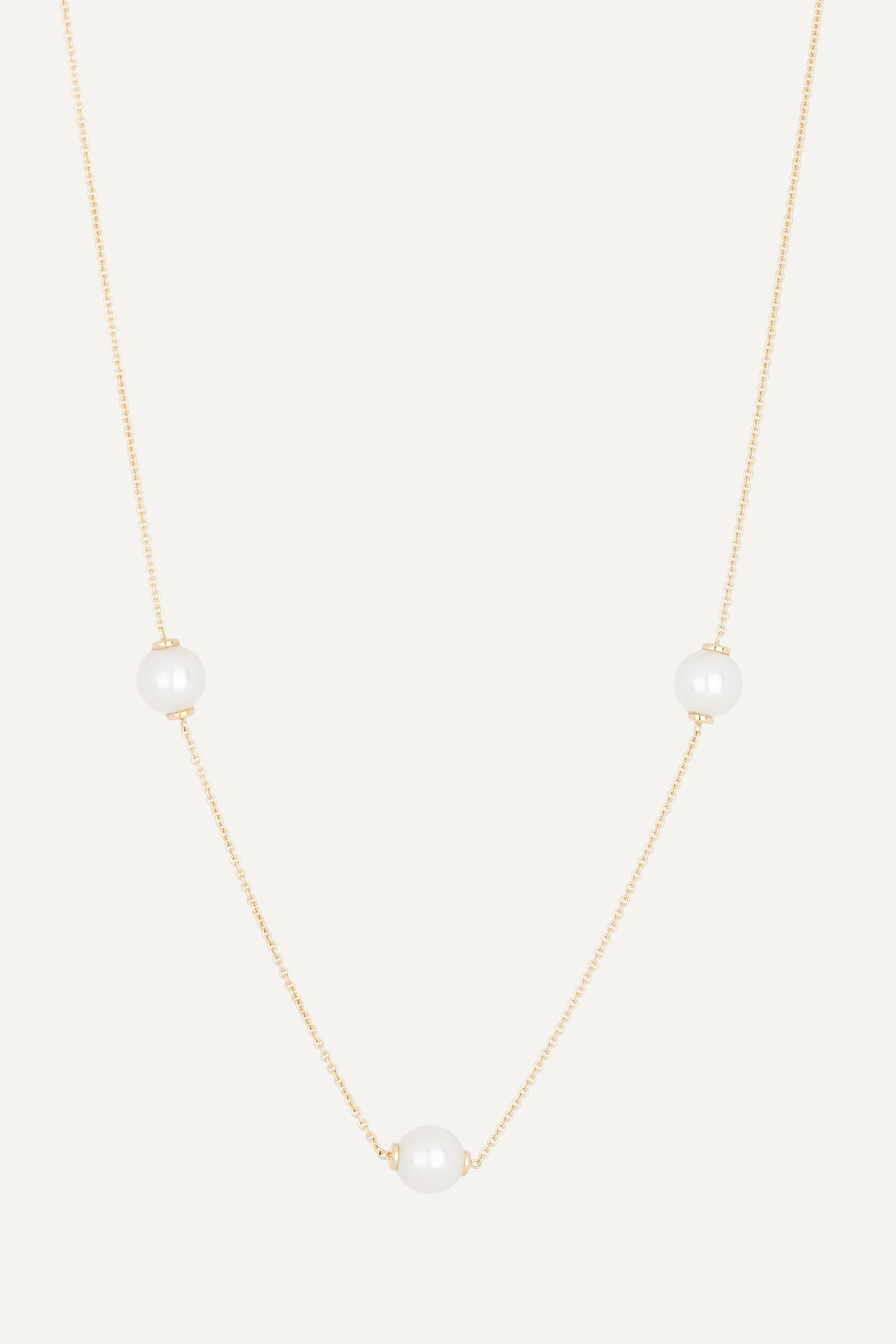 Gold Three Pearl Necklace