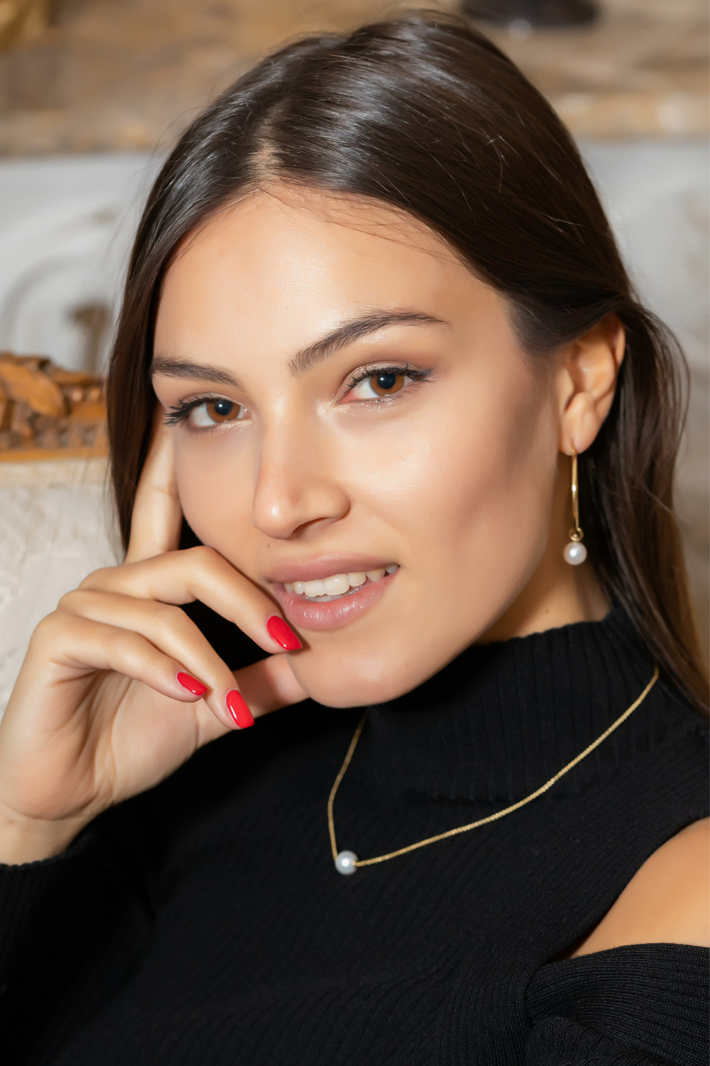 Gold Pearl Necklace