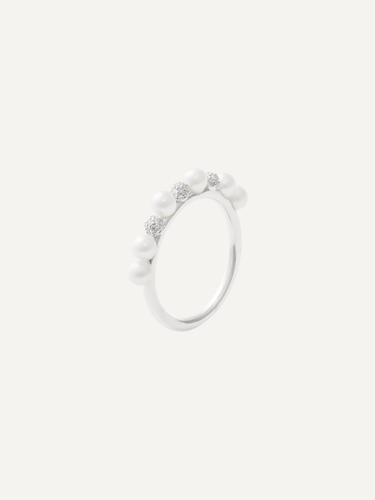 DIAMOND BALL WHITE RING