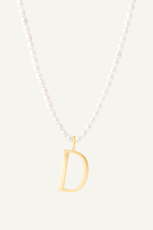 Your Pearl Necklace Initial Charm