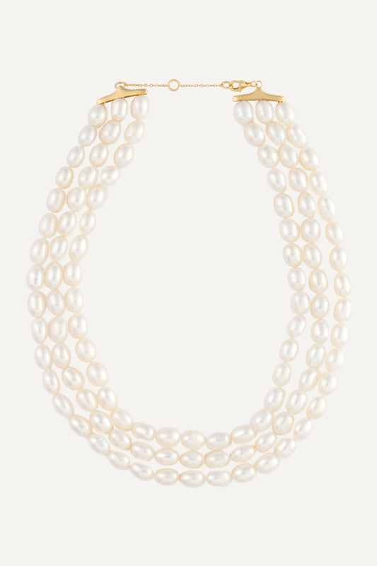 AMORE 3 ROW PEARL NECKLACE