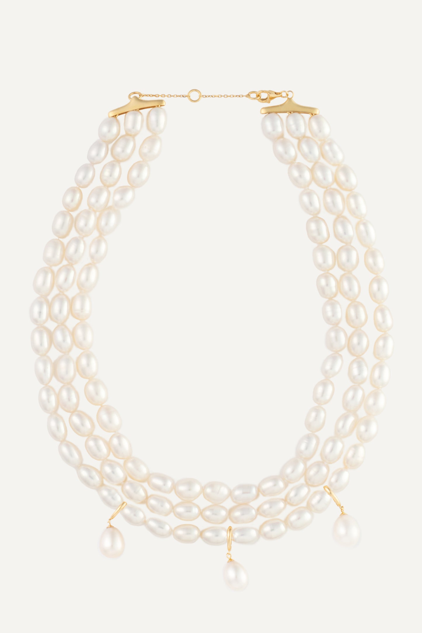 AMORE DROP PENDANT 3 ROW NECKLACE