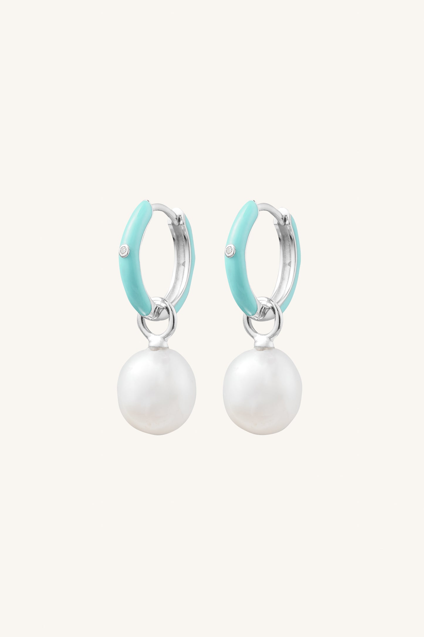 Colorful Pearl Hoops