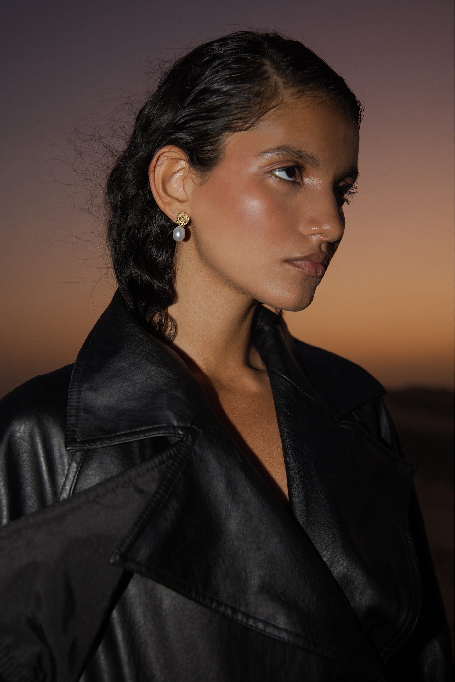 Sea Coin Gold Earrings