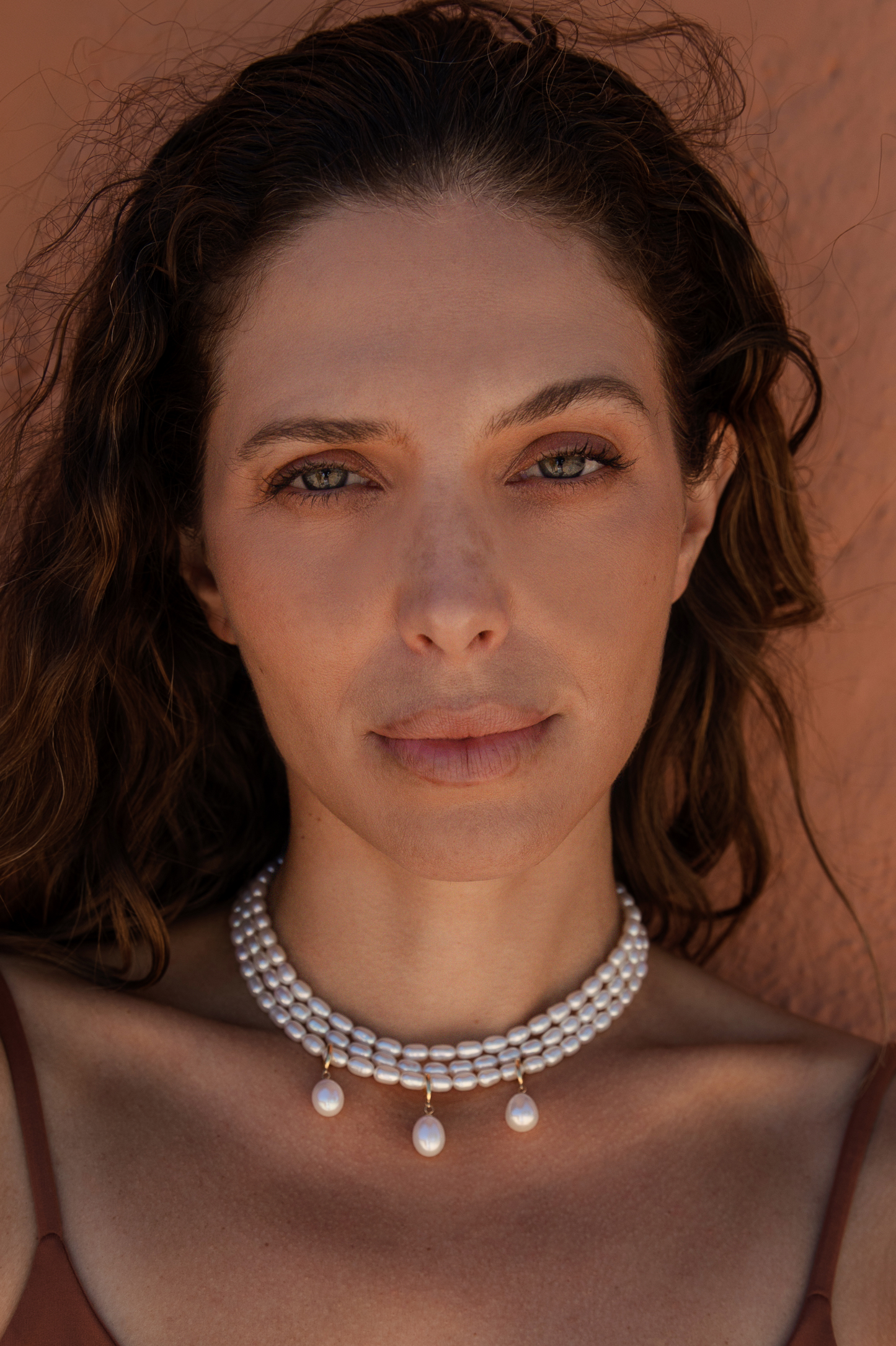 AMORE DROP PENDANT 3 ROW NECKLACE