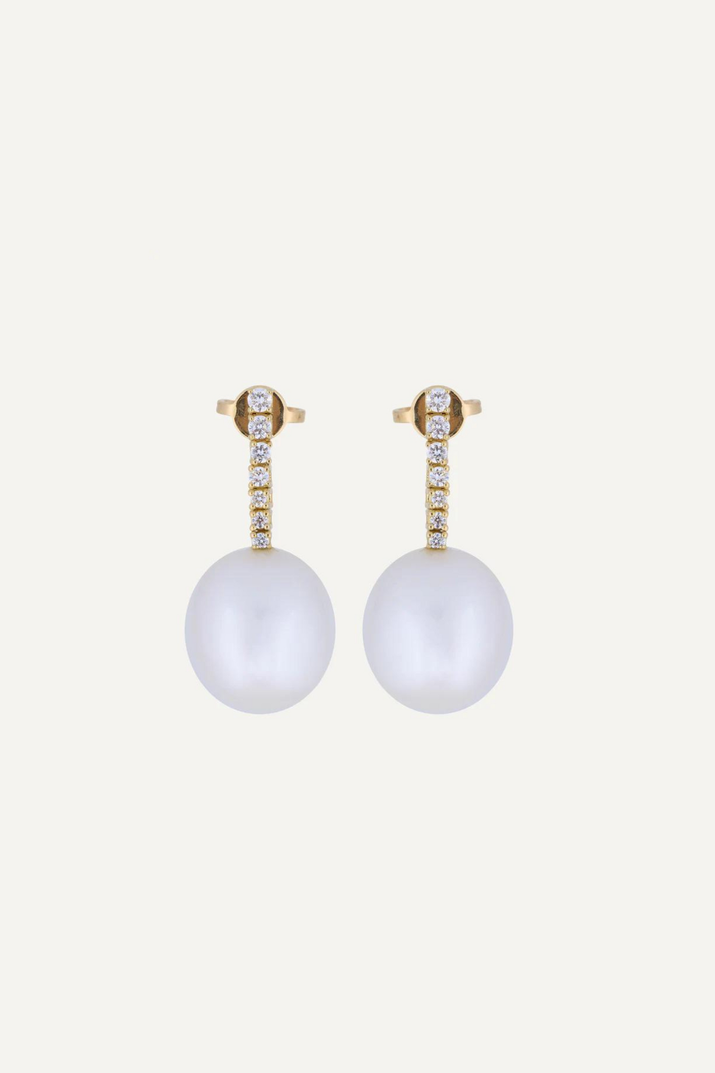 Bridal Long Diamond and Pearl Earrings