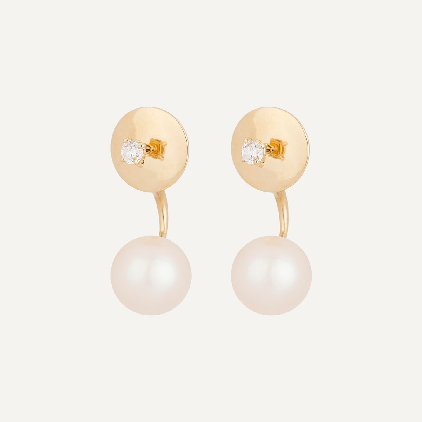 Diamond Star and Pearl Earrings