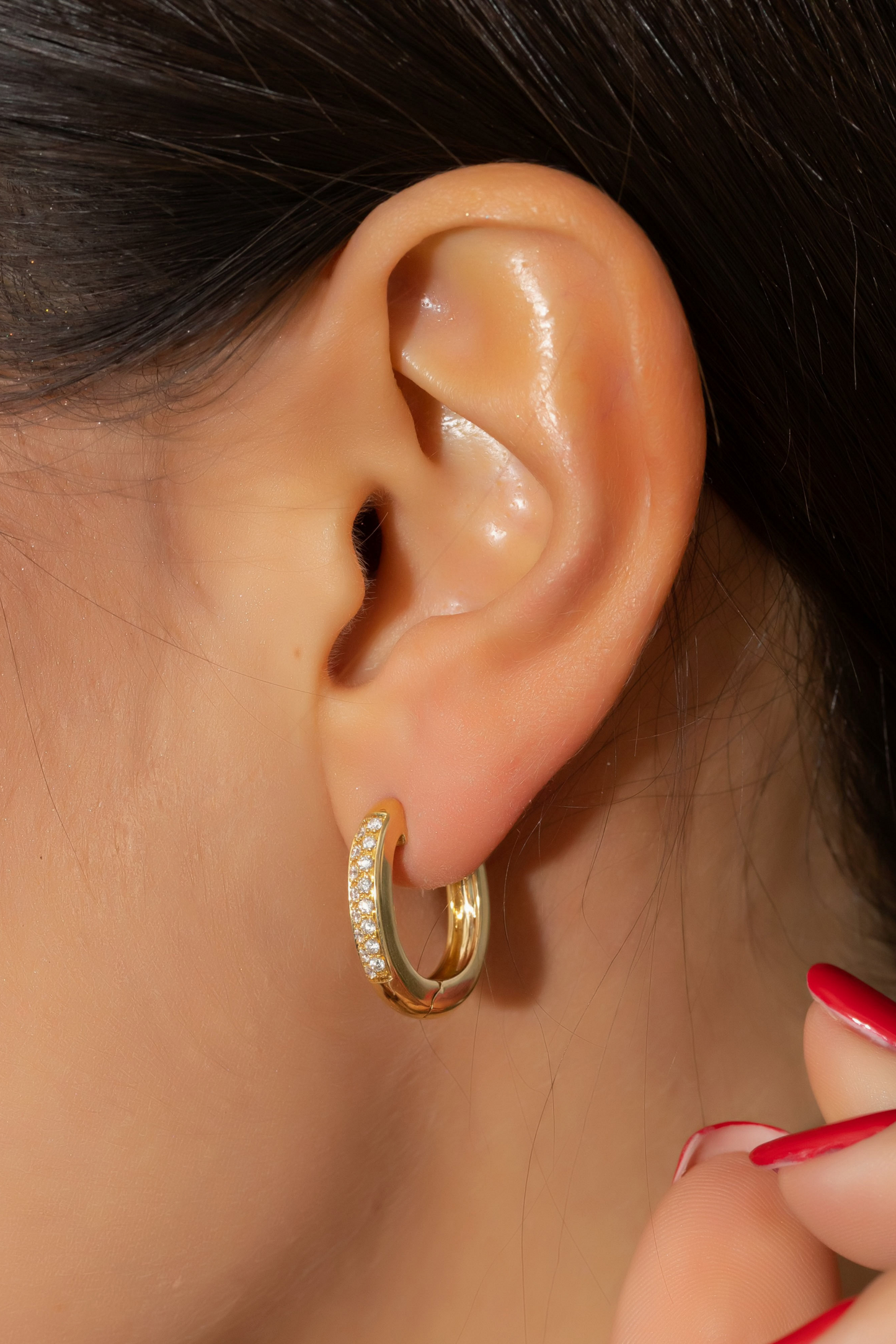 Thick Diamond Hoops